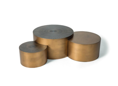Luxury gold Table Coffee table Set 3x round tables Modern Living room Round